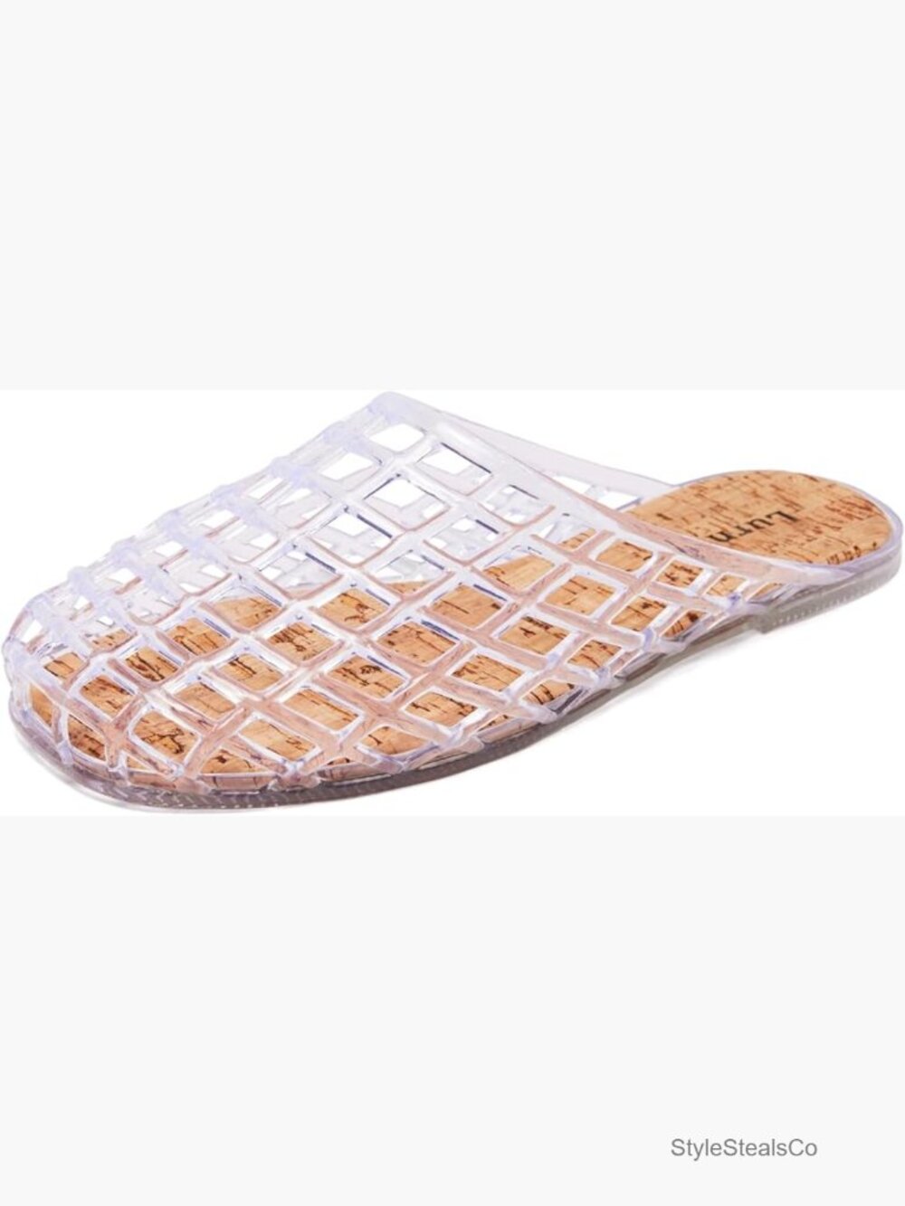 Clear Jelly Mesh Slide Sandals for Women Summer Beach Closed Toe Flat